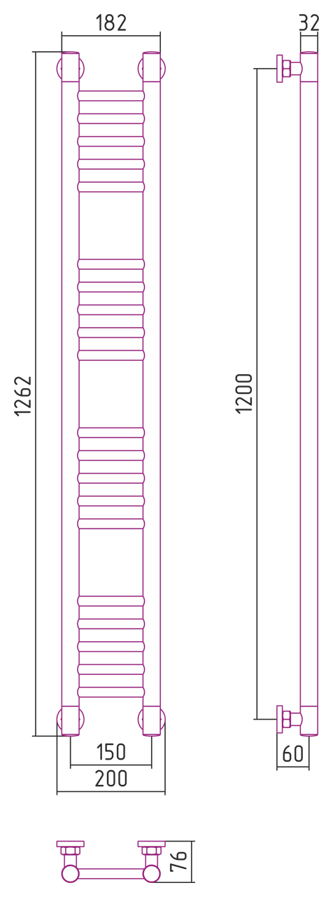 ДР "Богема+" прямая 1200х150 (Состаренная бронза) 05-0220-1215