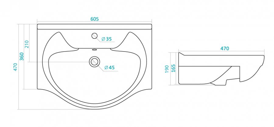 Тумба "Лана 60" (2 ящ.) под умывальник Байкал 60 КОРЗИНА