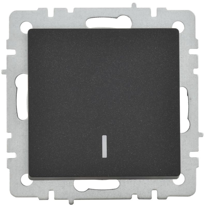 Выключатель 1-кл. СП BRITE ВС10-1-1-БрЧ 10А с индик. механизм черн. IEK BR-V10-1-10-K02