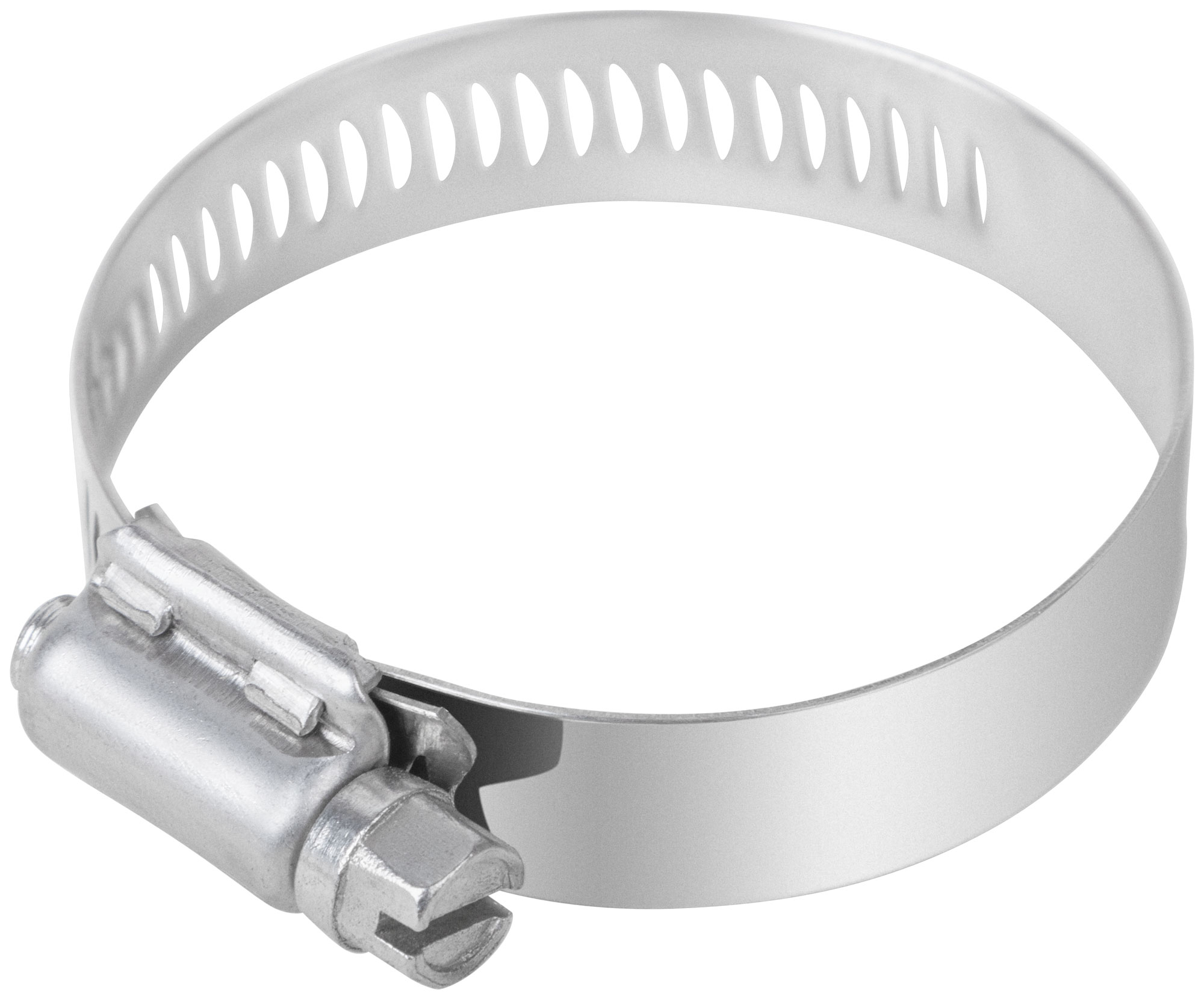 Хомут обжимной просечной, ширина 12,7 мм, нерж.сталь  35-51 мм