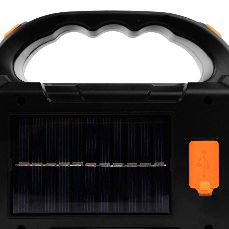 Фонарь аккумуляторный LED38100 76LED+4COB 4 реж. Type-C PowerBank пластик коробка черн./охра Ultraflash 15950