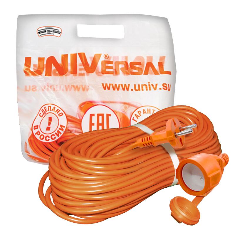 Удлинитель-шнур 1х40м без заземл. 6А IP54 УШ-6 ПВС 2х0.75 Universal 9632002