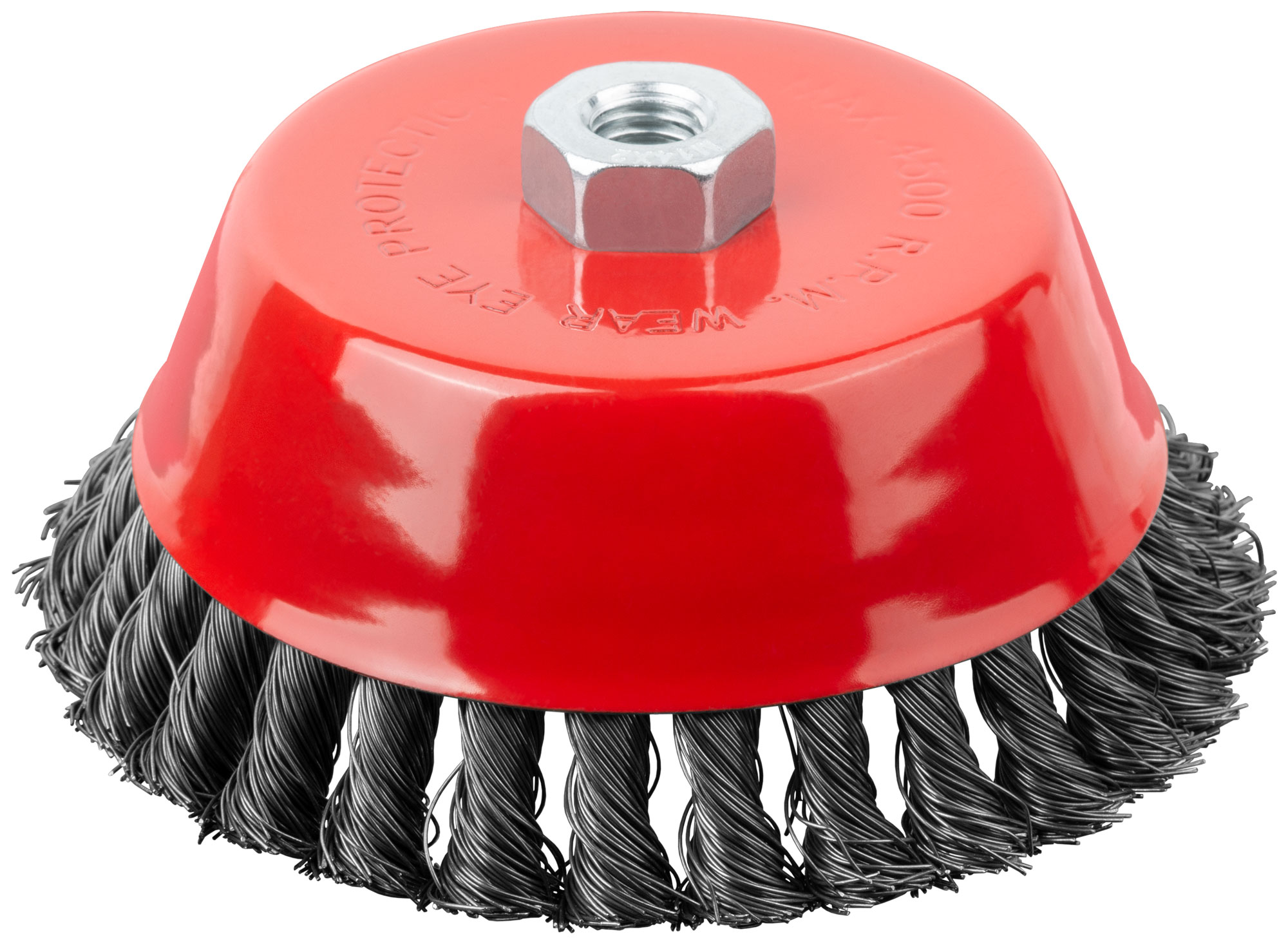 Корщетка-чашка, гайка М14, стальная витая проволока 150 мм