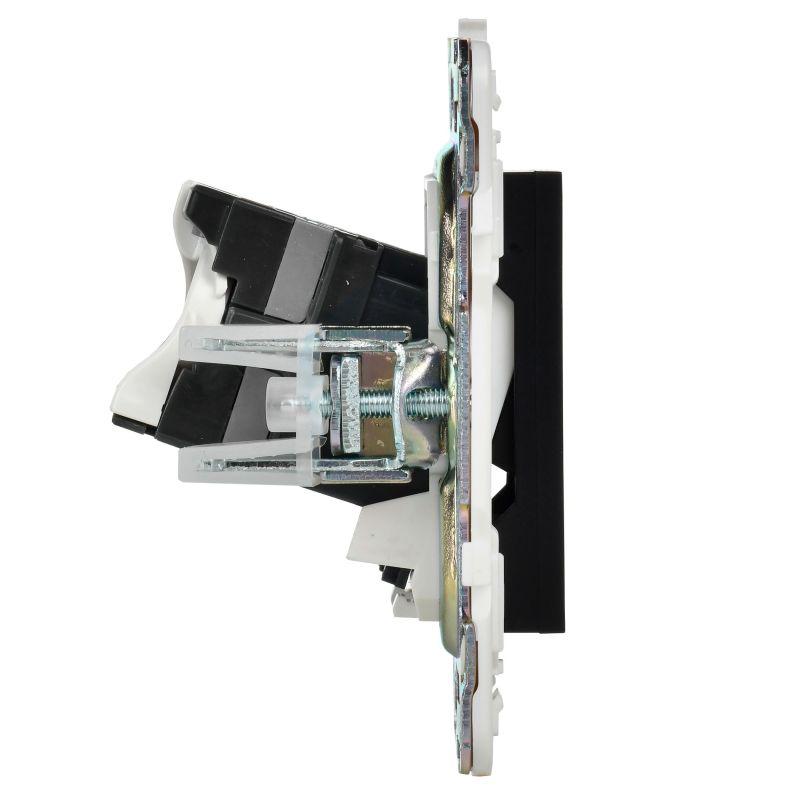 Розетка компьютерная двойн. RJ45 кат.5E SKANDY SK-K03Bl черн. IEK SK-K20-1-K02