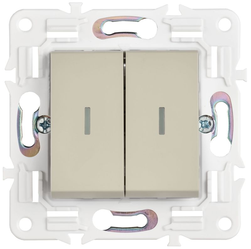 Выключатель 2-кл. SKANDY 10А SK-V09B с индикацией беж. IEK SK-V20-1-10-K10