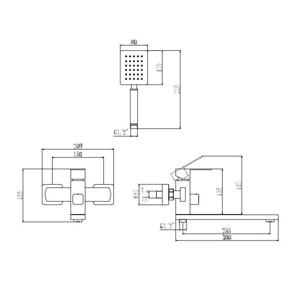 Смеситель для ванны Fmark FS8124, сатин