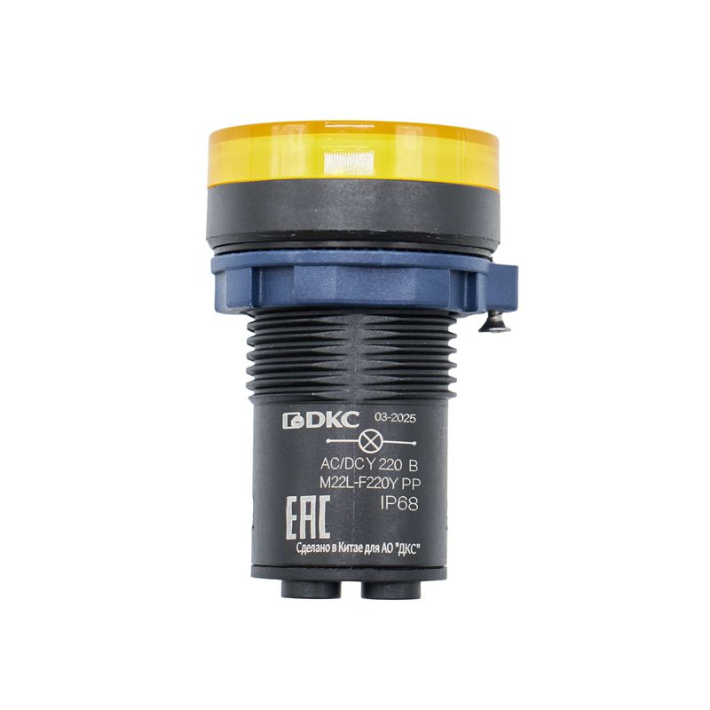 Индикатор сигнальный со встроенным диодом 220В желт. DKC M22L-F220YPP