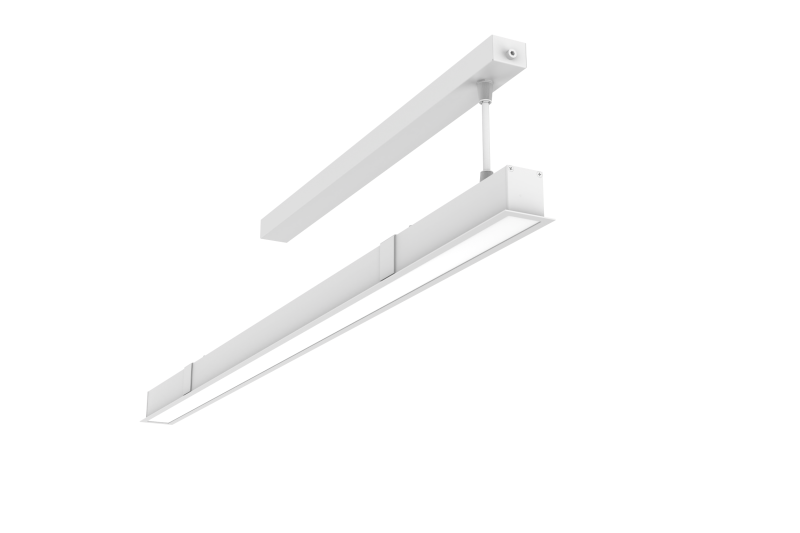 Светильник светодиодный Angusta Intus 755х50х45 27Вт CRI90 4000К IP40 встраив. аварийный автономный постоянного действия RAL9003 бел. муар рассеив. опал VARTON V1-R0-0X239-10A00-4002740