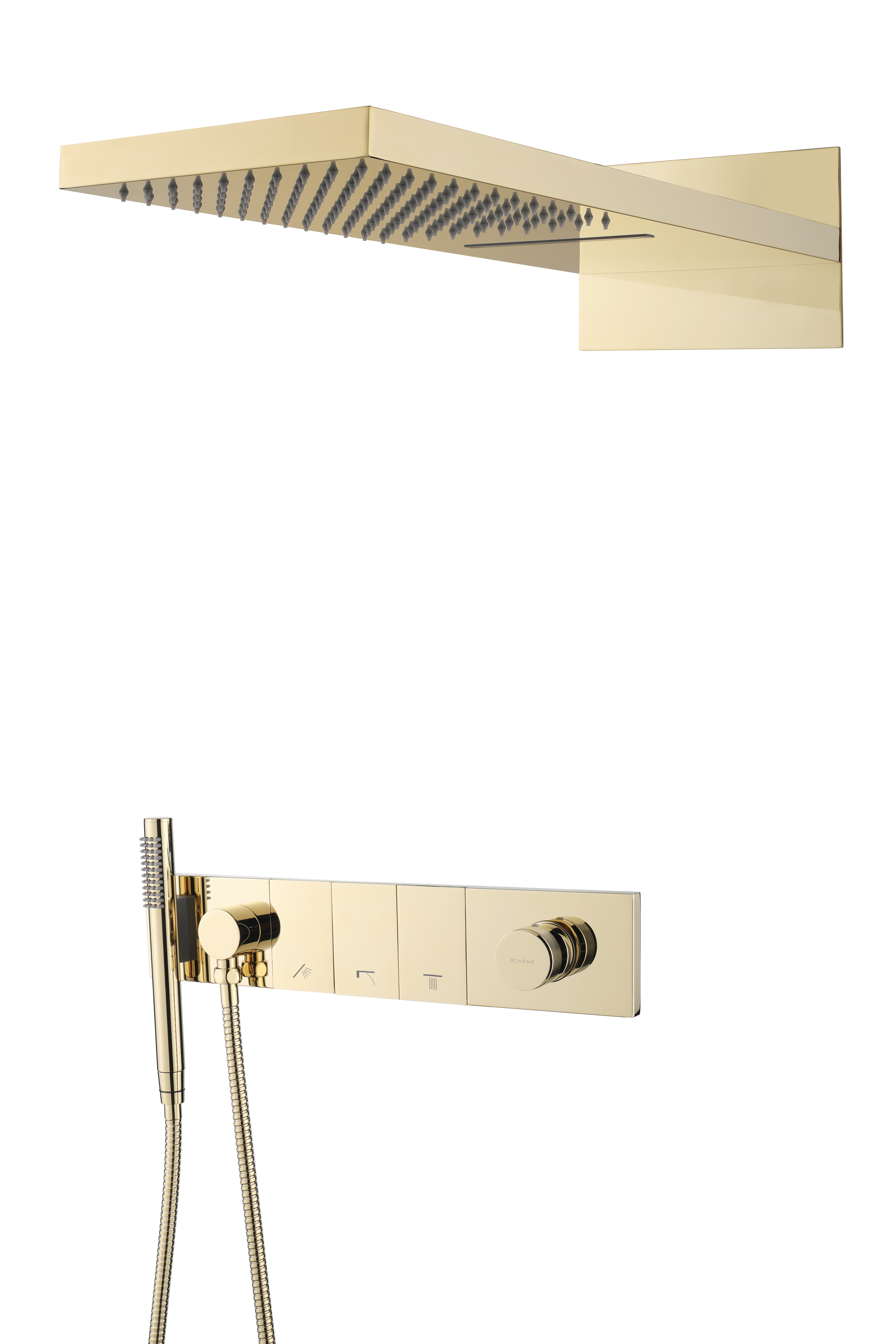 Встроенная душевая система  ZODIAC с термостатом, трехпозиционная NIKEL BRUSH