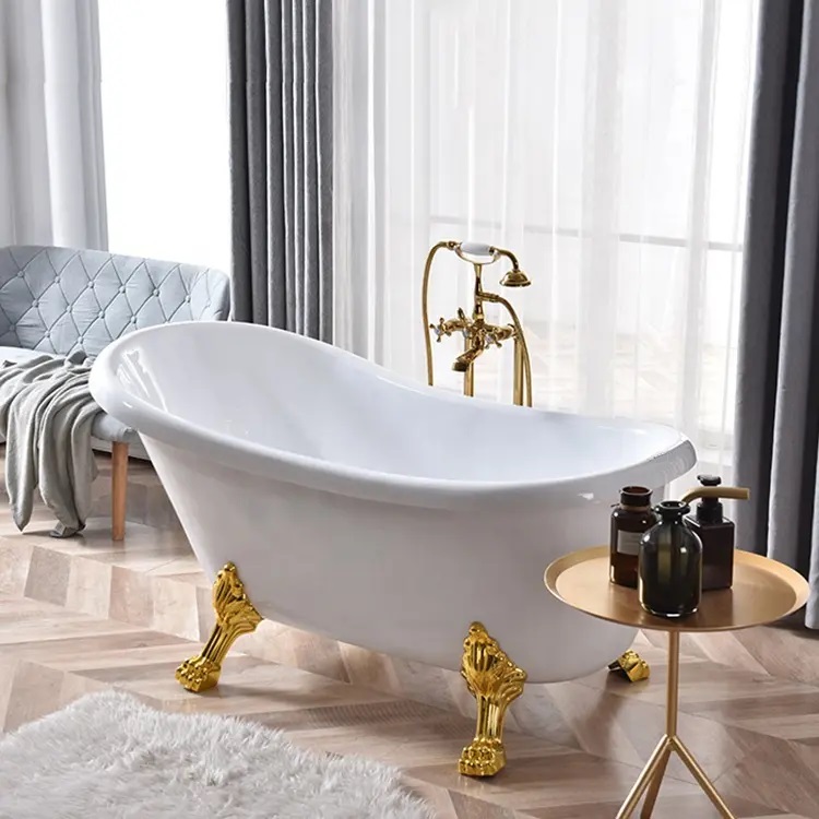 Ванна CLASSIC 150G акриловая отдельностоящая Ceruttispa (1570x770x740) на львиных лапах (золото)