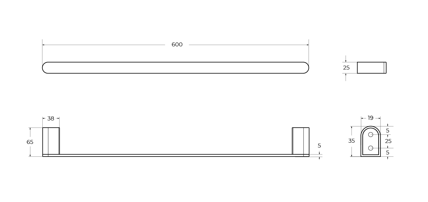 Полотенцедержатель CEZARES STYLUS-TH-60-01