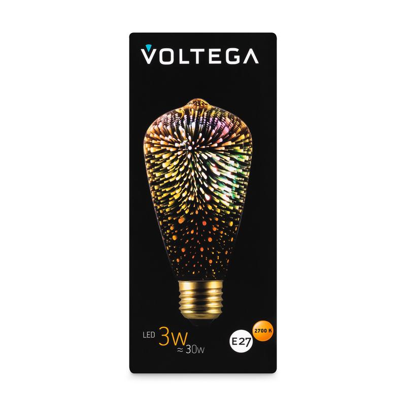 Лампа светодиодная филаментная Loft 271 ST64 3Вт 2700К E27 Voltega 8526