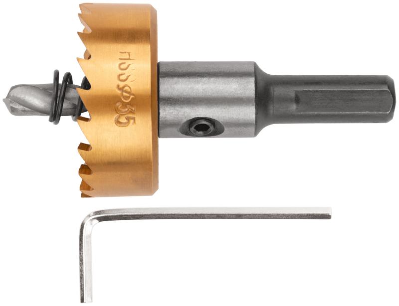 Коронка кольцевая пометаллу HSS сталь титановое покрытие 35мм FIT 36870