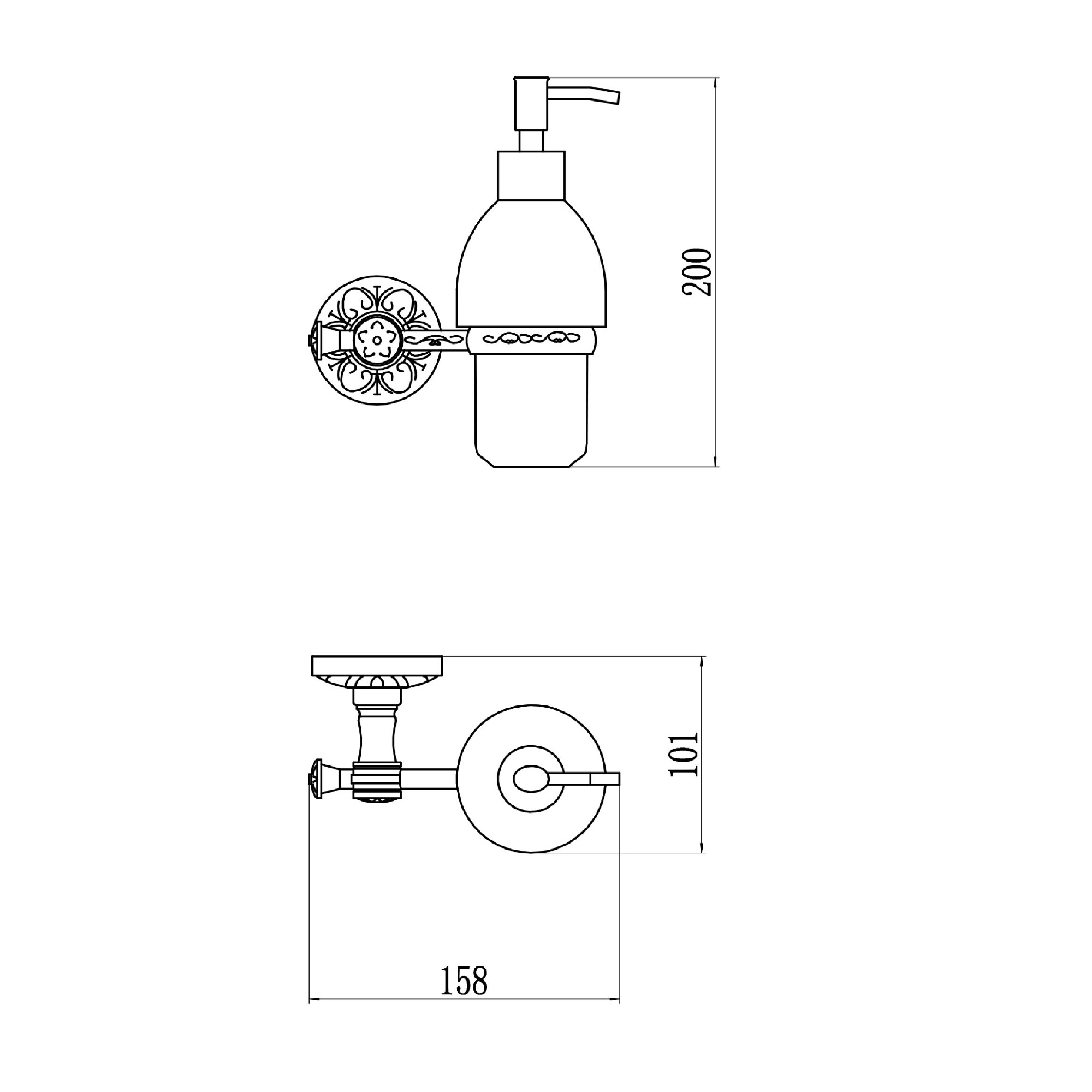 Дозатор жидкого мыла Savol S-005831B, золото