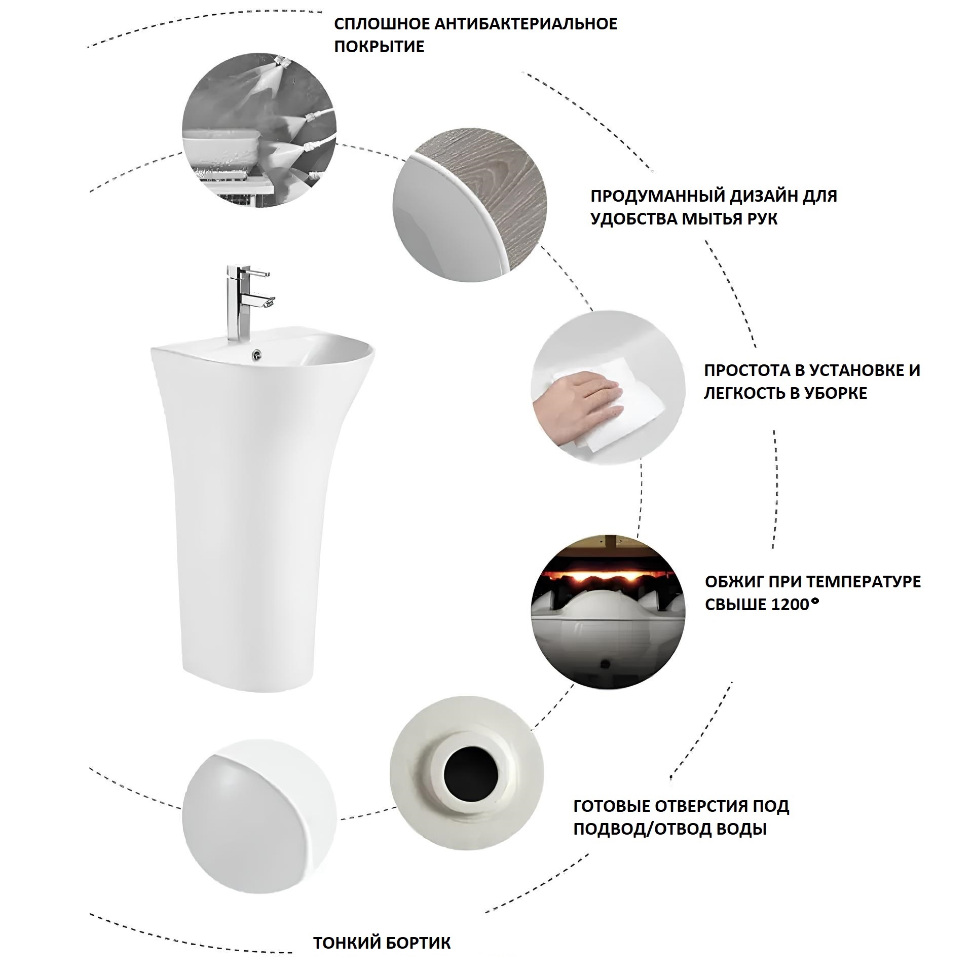 Раковина ALESSIA напольная Ceruttispa 420x420x830