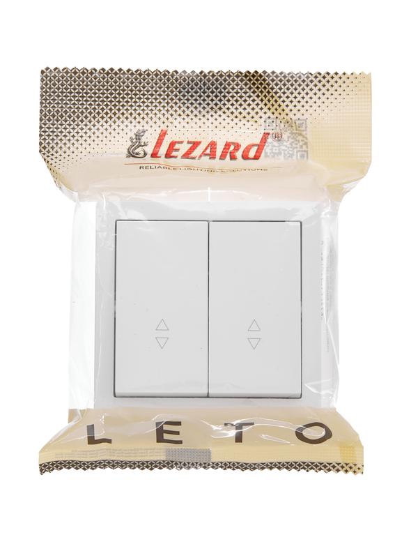 Выключатель 2-клав. проходной LETO бел. LEZARD 752-0200-106