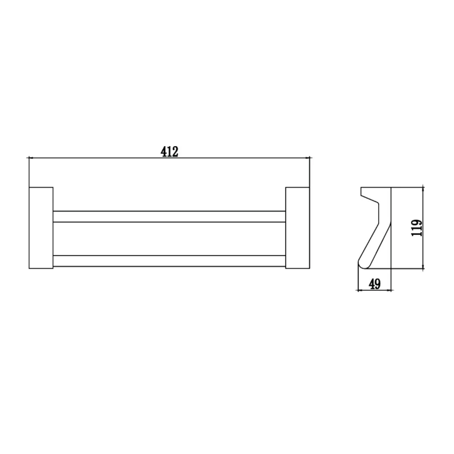 Полотенцедержатель Savol S-407348, хром