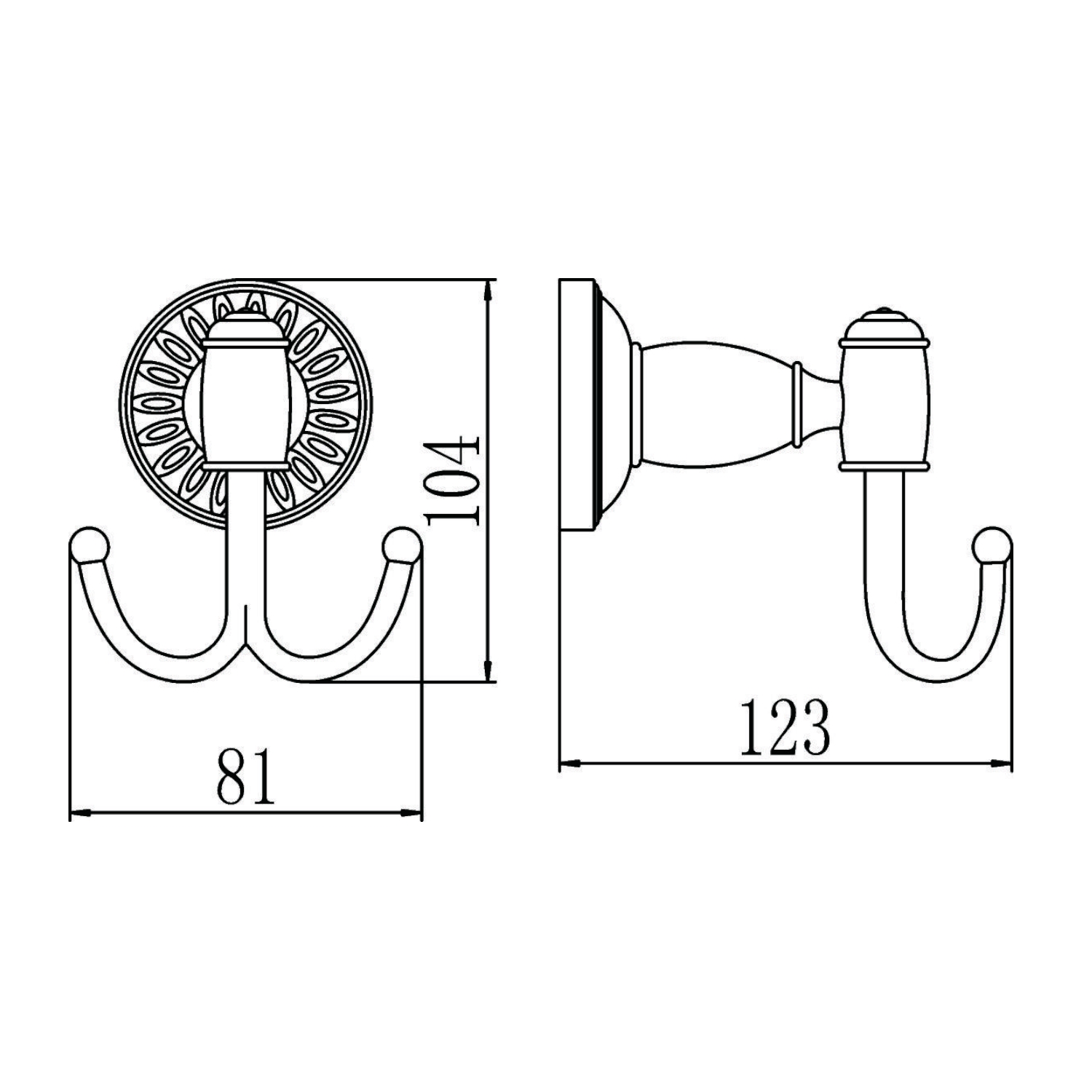 Крючок для ванной комнаты Savol S-006654C, бронза