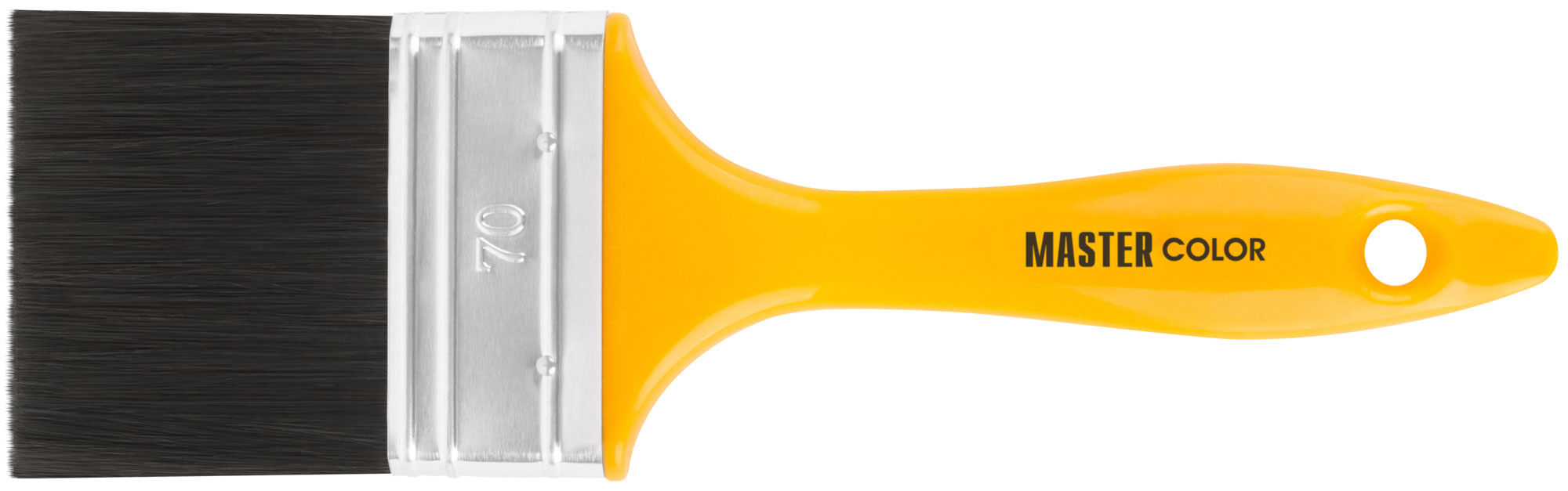 Кисть флейцевая, толщ. 16 мм, 70% ПБT/30% чёрн.натур. щетина, нерж. обжим, пласт.ручка, ширина 70 мм