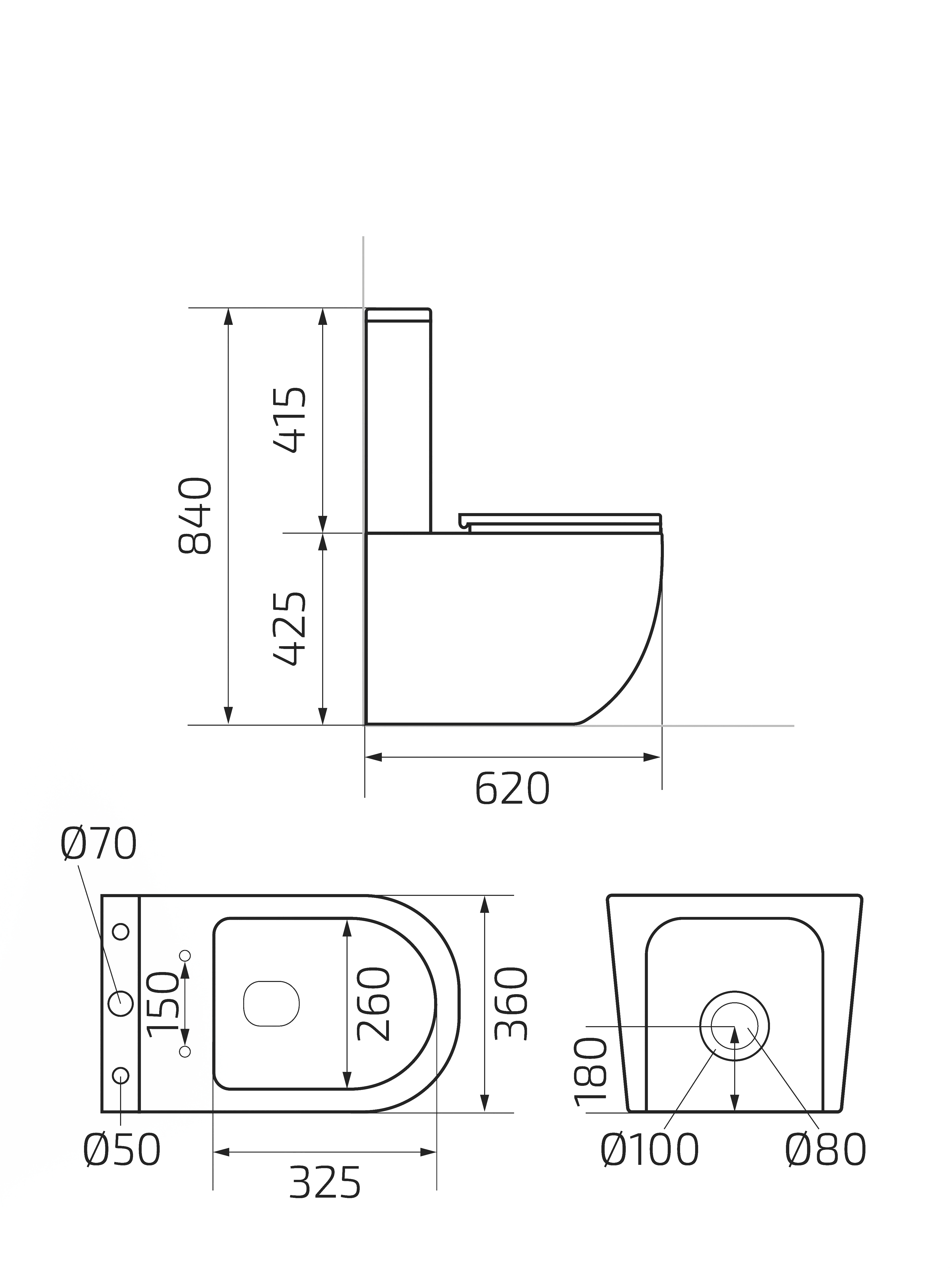 Унитаз напольный Gid Tn2188 62249Y белый 62x36x84