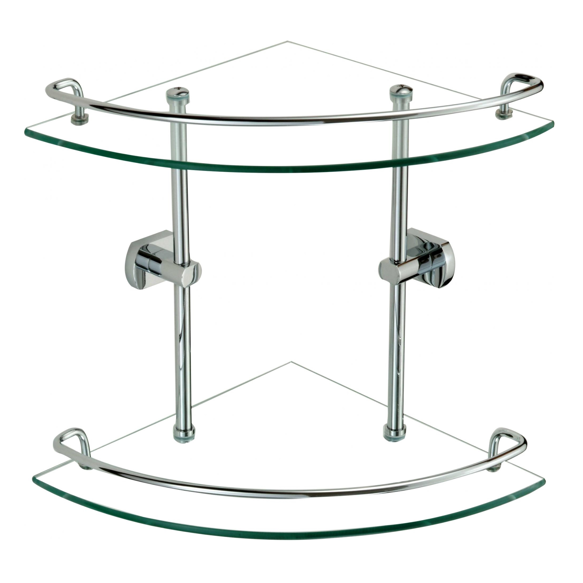 Полка угловая стеклянная Savol S-099322, хром