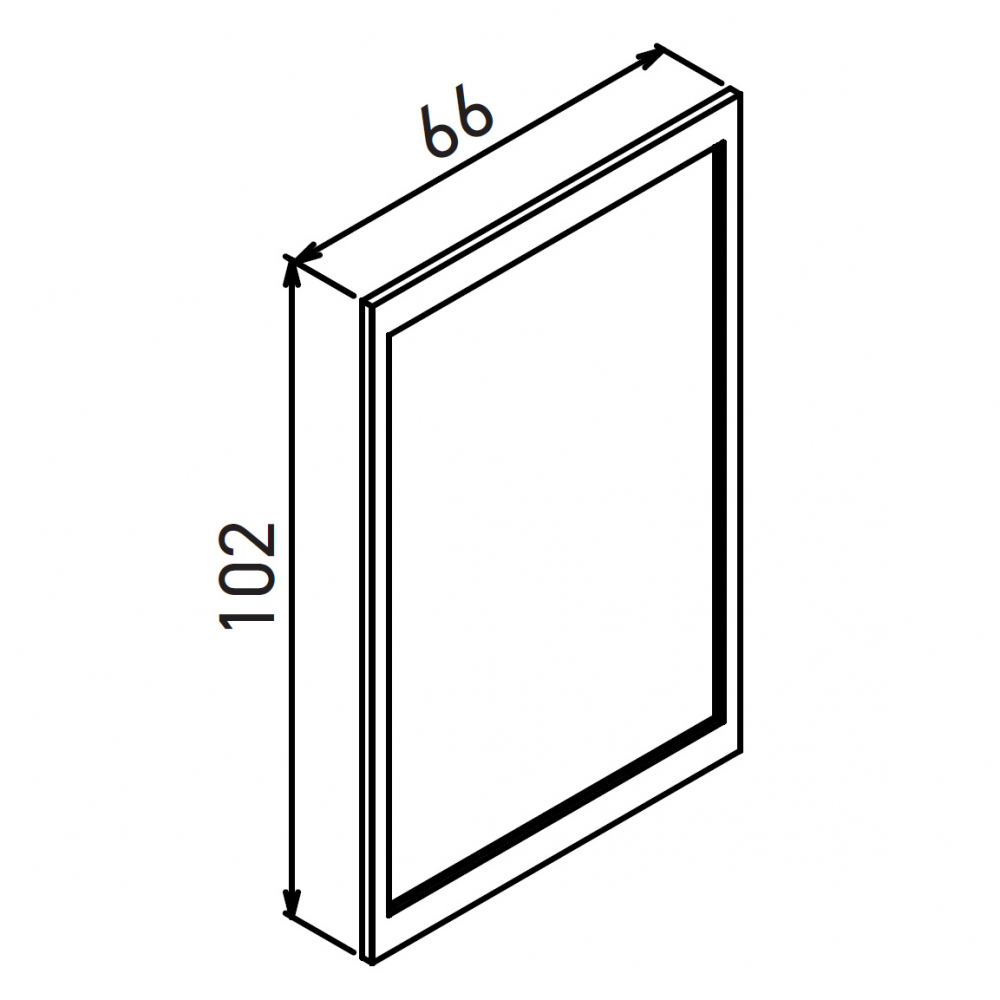 Зеркало ORKA Lodi 66 черный матовый
