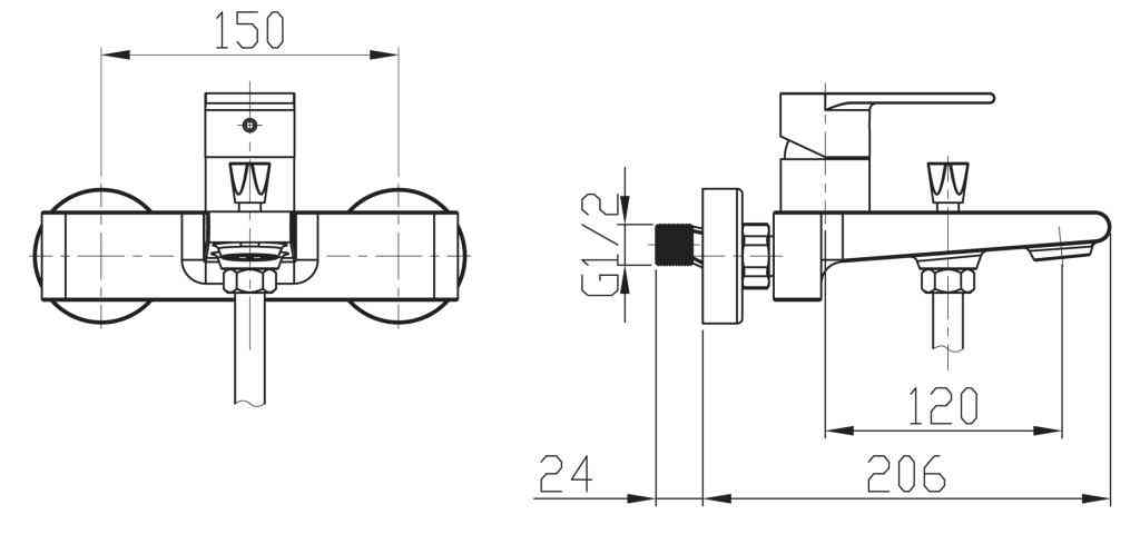 Смеситель для ванны и душа BelBagno NOVA NOV-VASM-IN