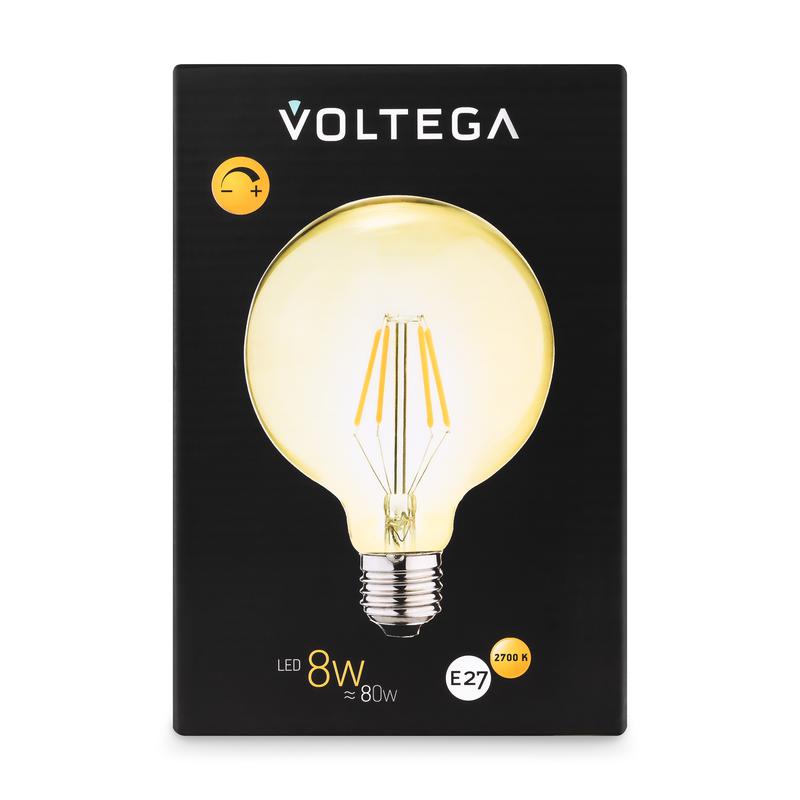 Лампа светодиодная филаментная Loft 271 G125 8Вт 2700К E27 DIM Voltega 8511
