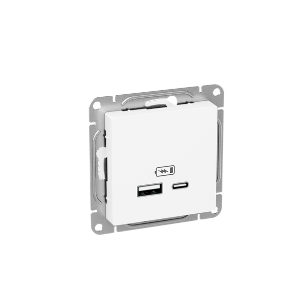 Розетка СП Эпика USB-A+С механизм бел. EKF UP1-SOW-USBA+USBC