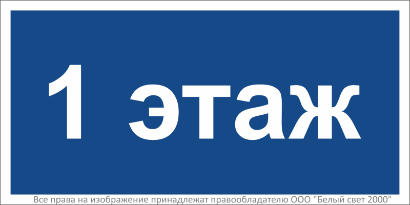 Знак безопасности BL-2010B.D21"1 этаж" Белый свет a27955