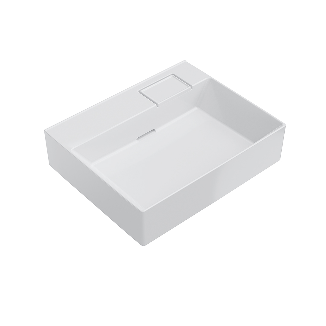 Раковина LOGICA мебельная без отверстий 60, белая глянцевая