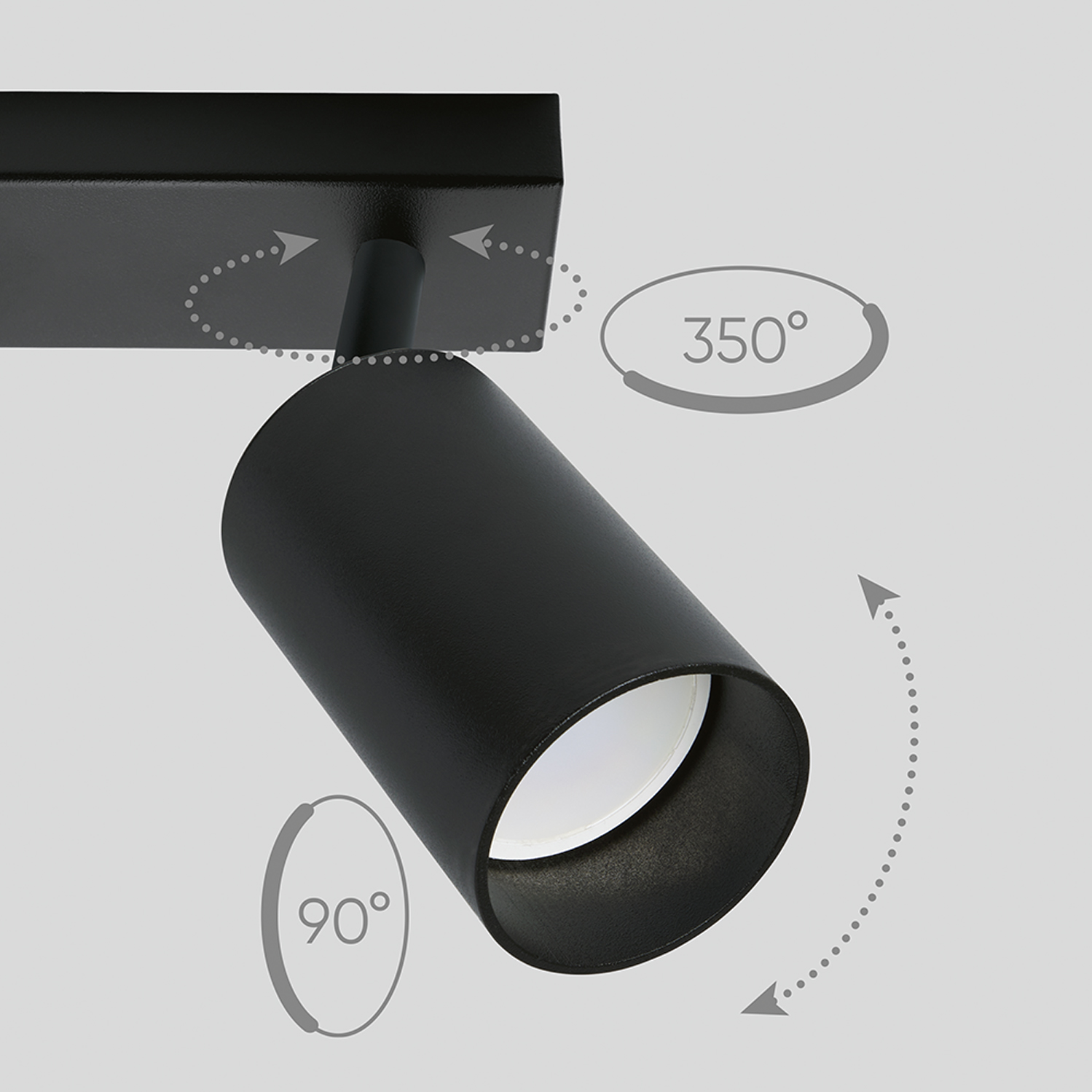 Светильник ДБО 3хGU10 без ламп наклонный черный