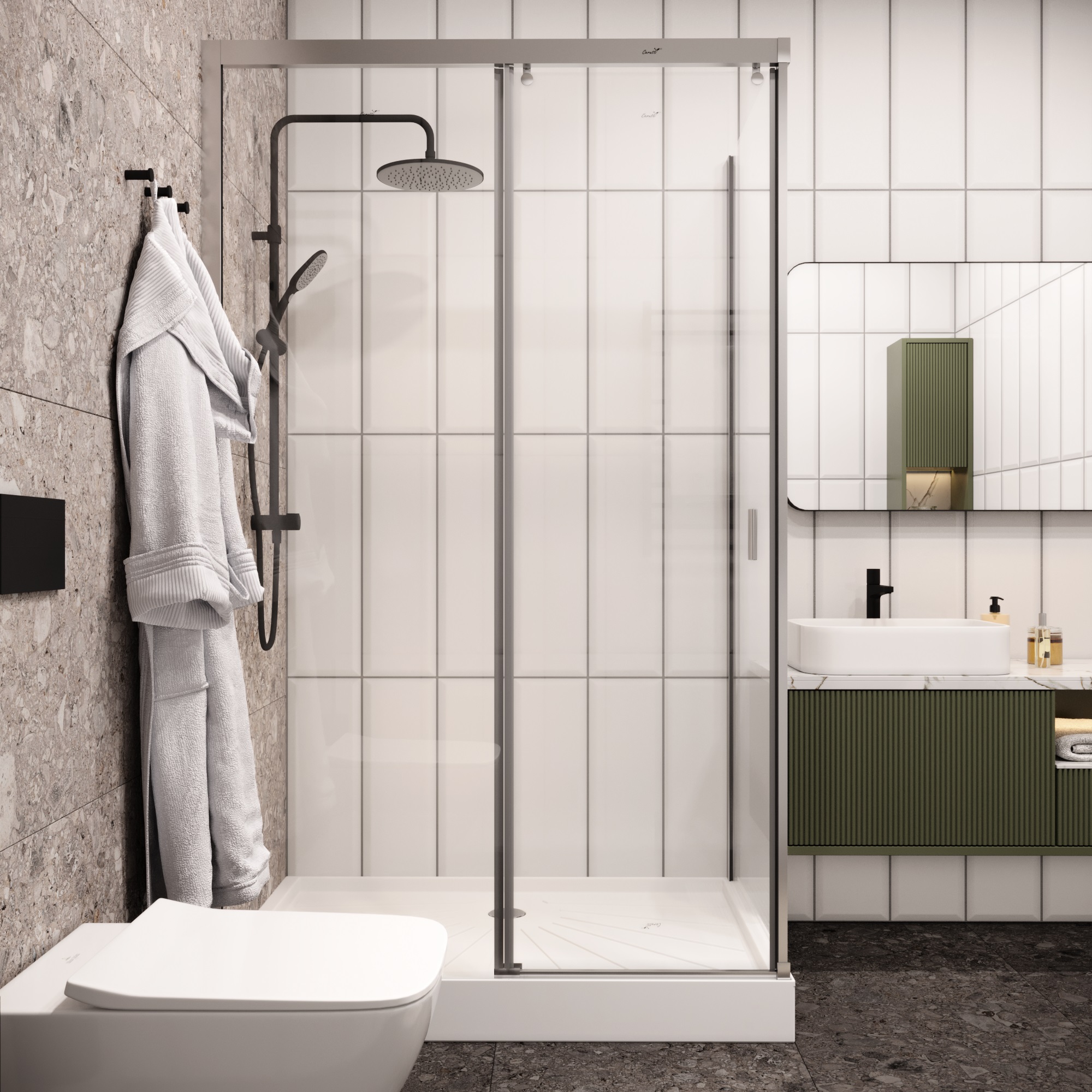 Ограждение MARBELLA 120 L душевое Ceruttispa без поддона (80x120x190)