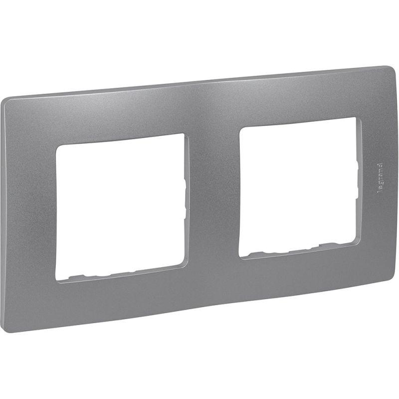 Рамка 2-м Etika алюм. IEK 672552