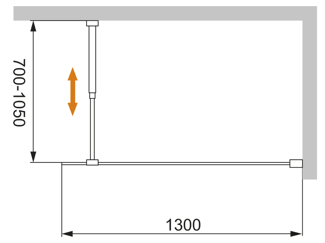 Душевая перегородка CEZARES LIBERTA-L-1-130-C-Cr