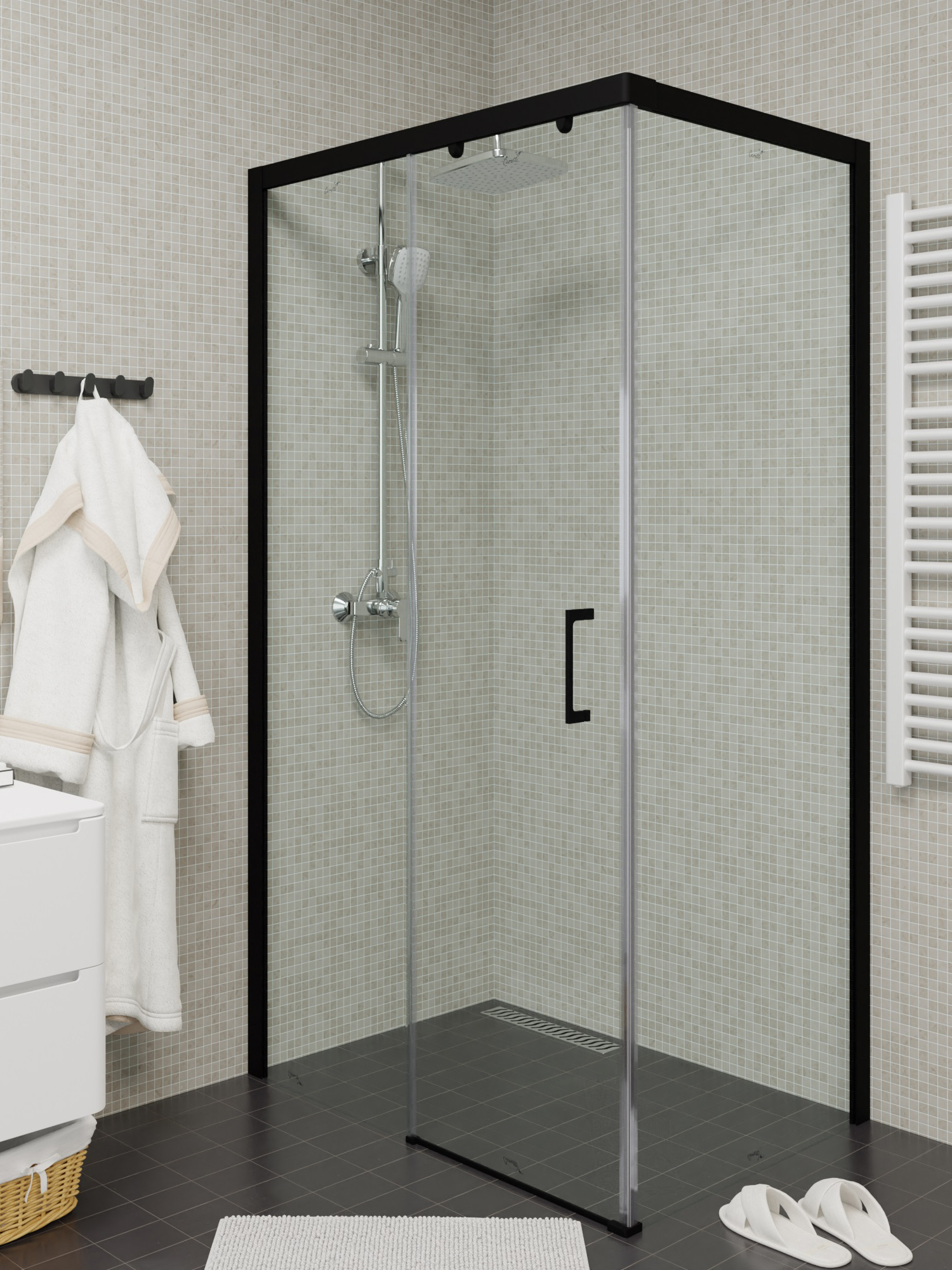 Ограждение VITO110B-L душевое Ceruttispa без поддона (80x110x195)