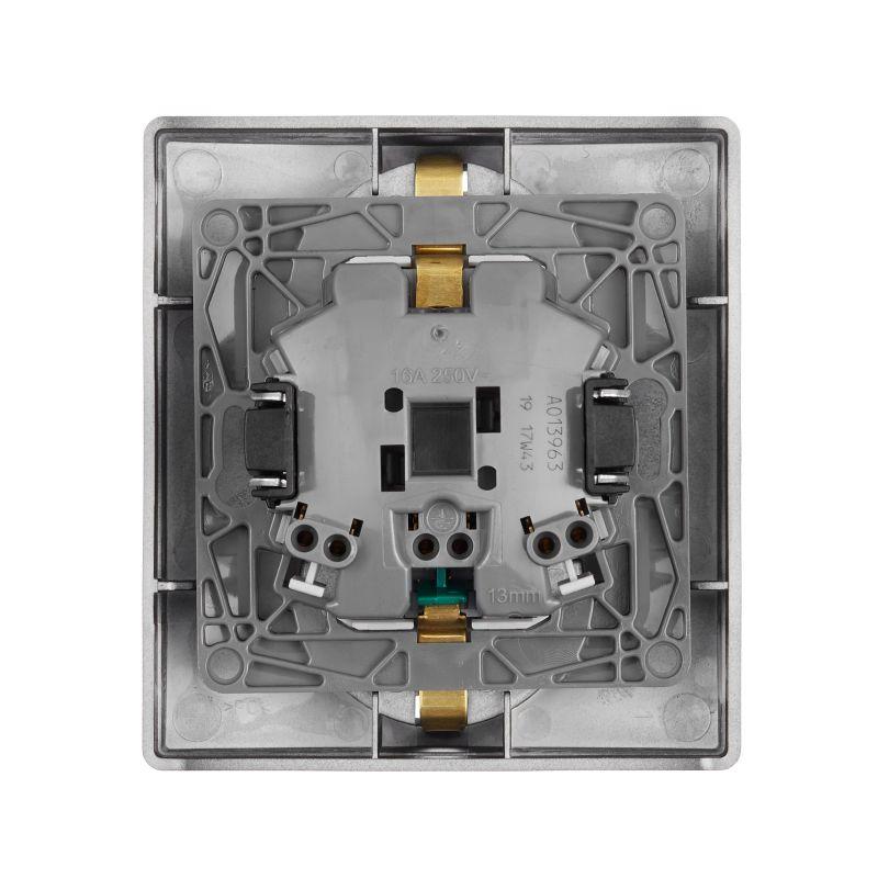 Розетка Inspiria 16А 250В 2х2p+E защ. шторки безвинт. зажимы антрацит IEK 673758