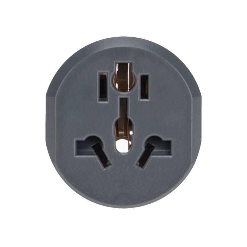 Адаптер универсальный (переходник) 16А с заземл. сер./бел. Rexant 11-1096