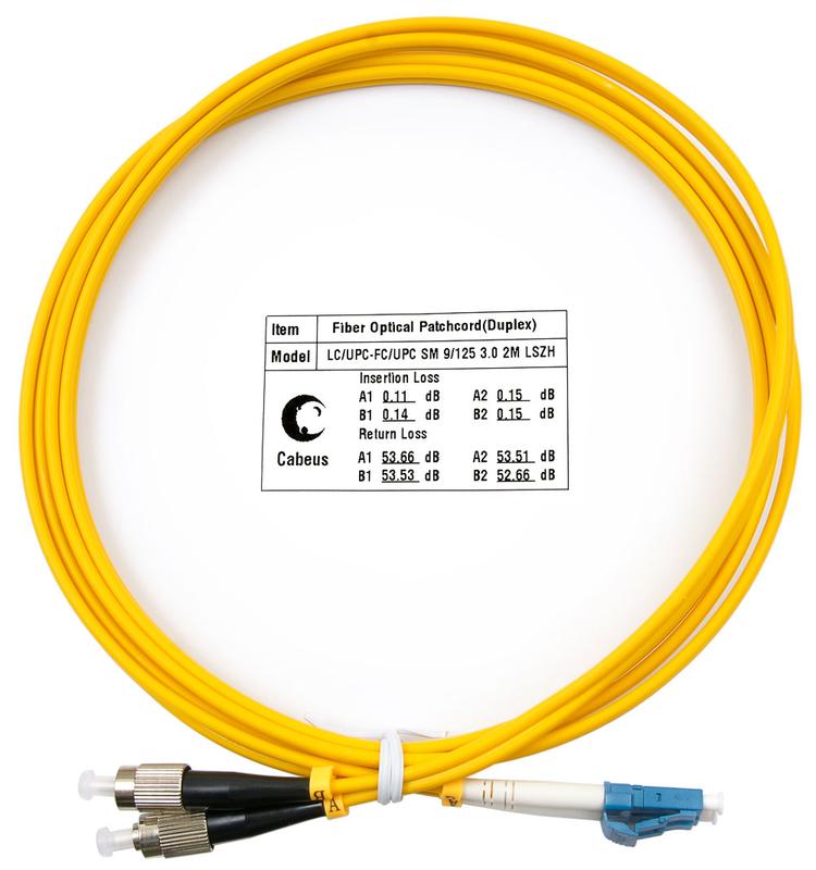 Шнур оптический FOP(d)-9-LC-FC-2м duplex LC-FC 9/125см 2м LSZH Cabeus 7333c