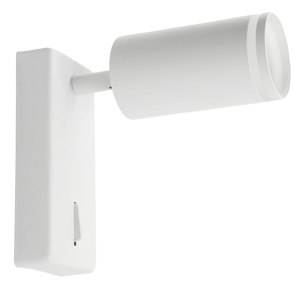 Светильник ДБО GU10 без лампы наклонный с выключателем белый