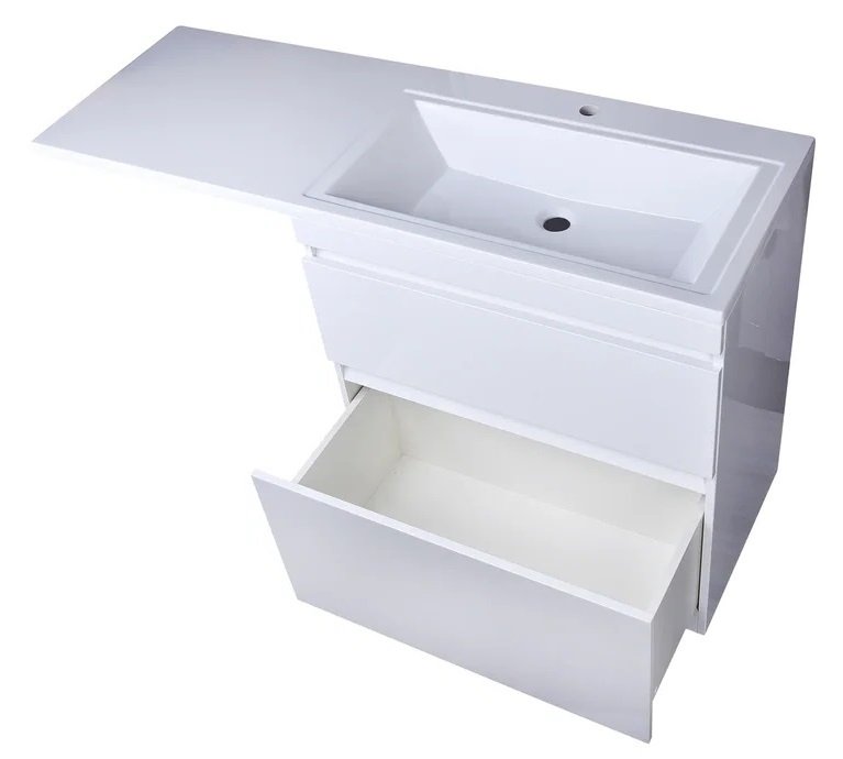 Тумба напольная "Даллас 140", Люкс белая, PLUS, ЭМАЛЬ