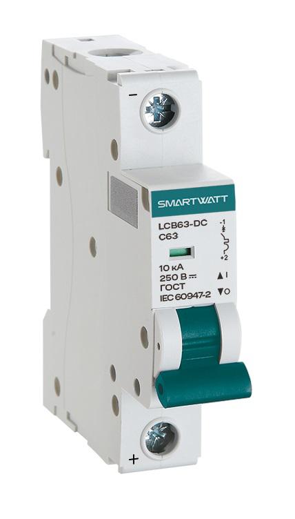 Выключатель автоматический модульный PDE LCB63H-DC-K10/1 10А 1P кривая K 10кА SmartWatt 4512020490253