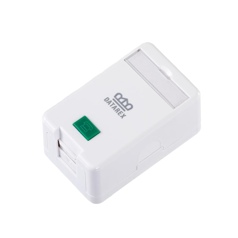 Коробка настенная 1 порт шторка бел. Datarex DR-512000