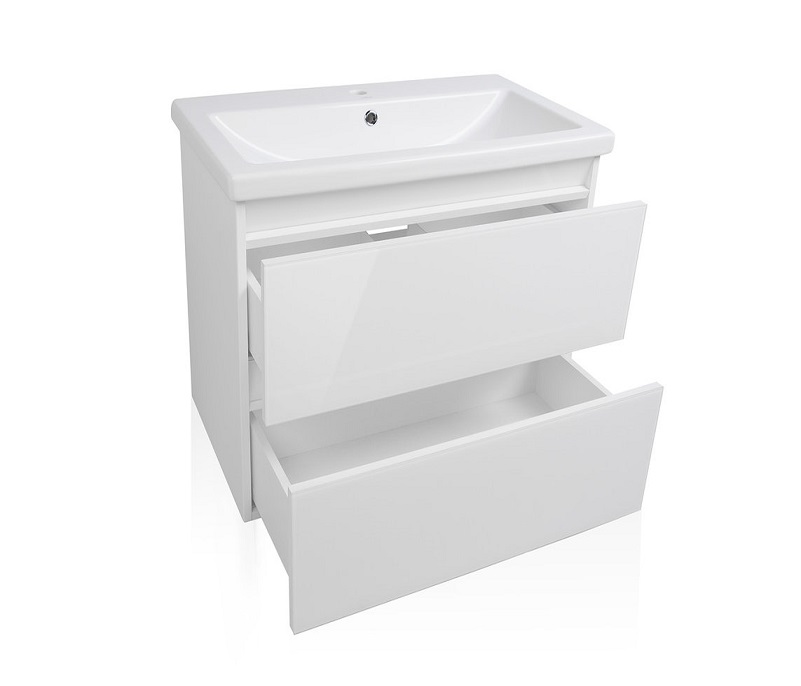 Тумба подвесная "Даймонд 70", Комо 70, Люкс белая, PLUS