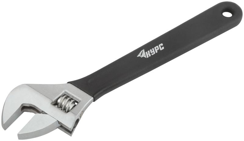 Ключ разводной 300мм (35мм) антискользящее покрытие рукоятки КУРС 70109