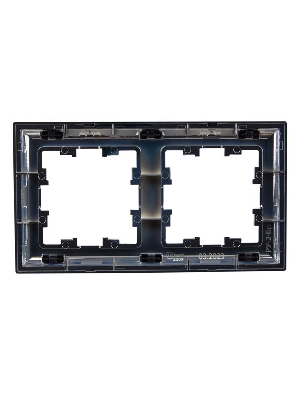 Рамка 2-м BRITE РУ-2-Бр хром/черн. IEK BR-M22-12-2-K23
