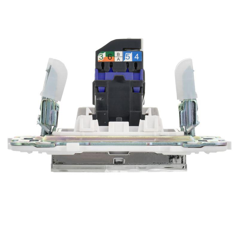 Розетка компьютерная RJ45 кат.6 SKANDY SK-K02N никель IEK SK-K10-2-K50