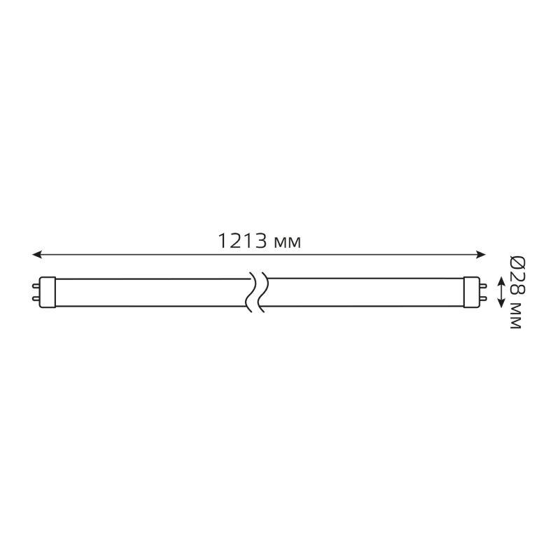 Лампа светодиодная Elementary 20Вт трубчатая 4000К нейтр. бел. G13 1560лм стекло GAUSS 93029