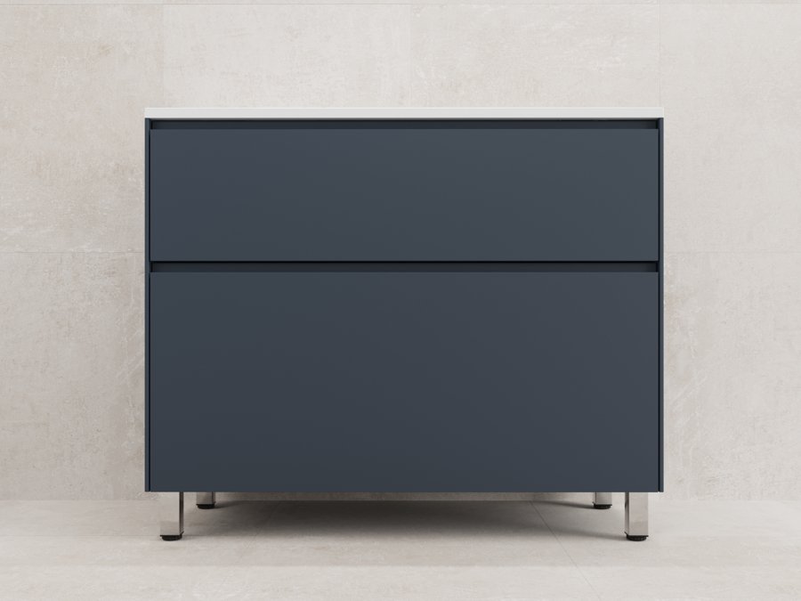 Тумба напольная "ЛИМА 100" эмаль, под раковину LINE 100, 2 ящ., PLUS, графит