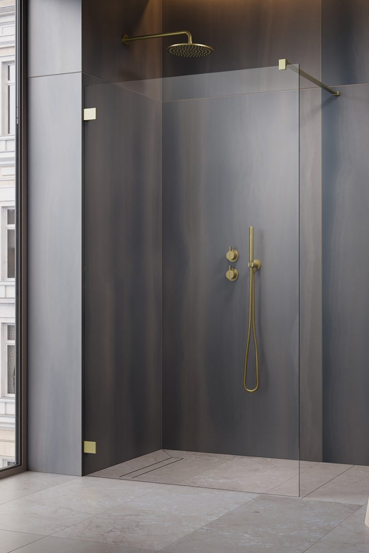 Душевая перегородка Essenza Pro Brushed Gold Walk-in 65